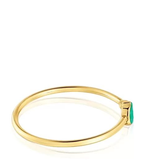 Clearance Bangle with 18kt gold plating over silver and green motif MANIFESTO Silver Bracelets | Bangle Bracelets