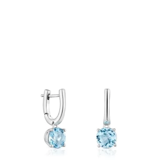 Outlet Basic Colors and topaz Earrings Silver Earrings | Hoop Earrings