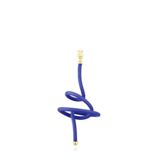 Sale Blue bear spiral and silver vermeil St. Tropez Caucho 1/2 Earring Silver Earrings | Large Earrings