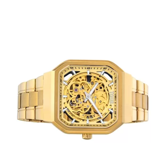 Shop D-Bear Analogue watch with gold colored IP strap For Her | For Man