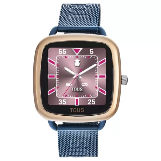 Shop D-Connect pink IPRG steel Smartwatch with blue IP steel bracelet For Her | For Man