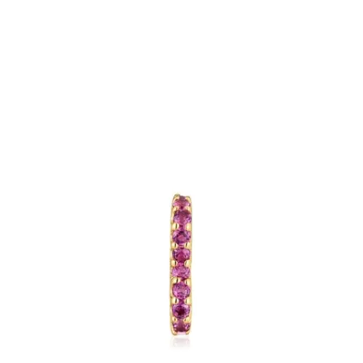 Outlet Earcuff with 18kt gold plating over silver and rhodolite My Other Half Silver Earrings