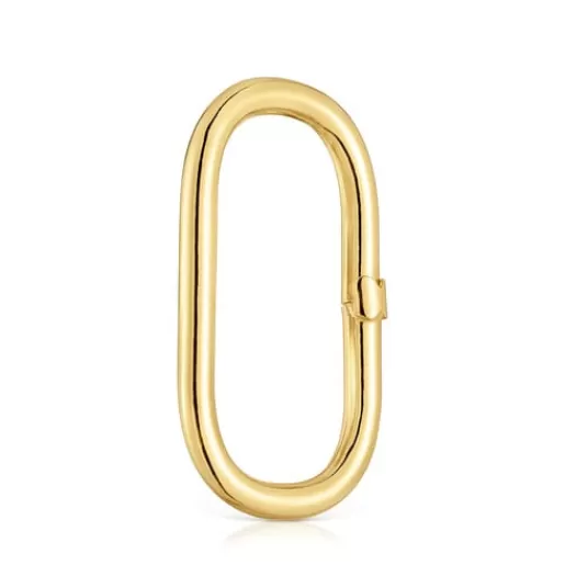 Online Extra-large Ring with 18kt gold plating over silver Hold Oval Silver Pendants | Large Pendants