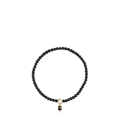 Online Glory Bracelet in Onyx and Silver Vermeil with Pearl Silver Bracelets | Pearl Bracelets