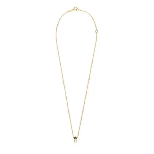 Clearance Glory Necklace in Silver Vermeil with Onyx and Pearl Silver Necklaces | Short Necklaces