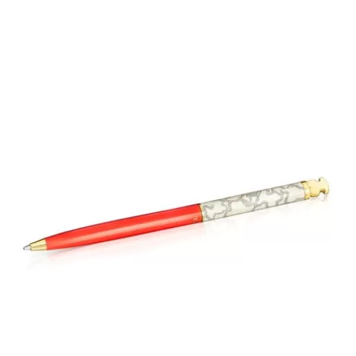 Sale Gold colored IP steel Kaos Ballpoint pen lacquered in red Other Accessories