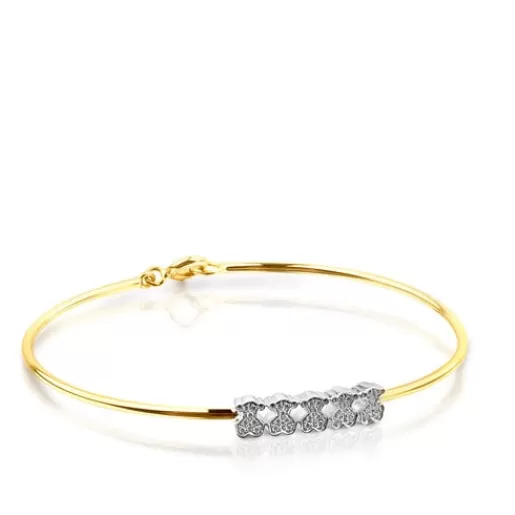 Online Gold Icon Gems Bracelet with Diamonds and five Bear motifs Gold Bracelets | Bangle Bracelets
