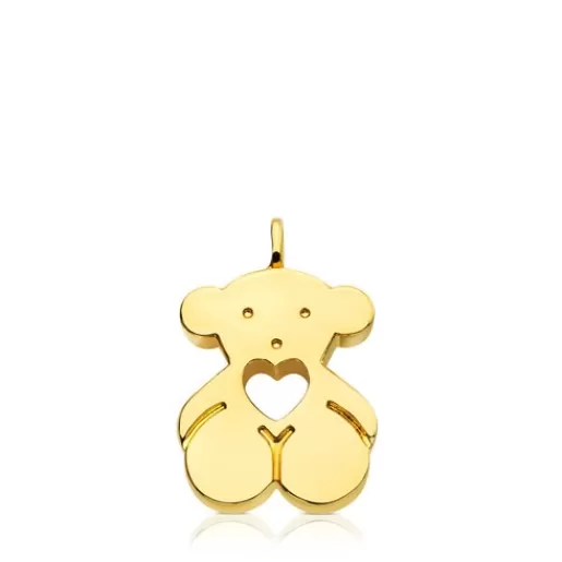 Shop Gold Sweet Dolls Pendant big size. Bear motif with heart hole Gold Pendants | Medium Pendants