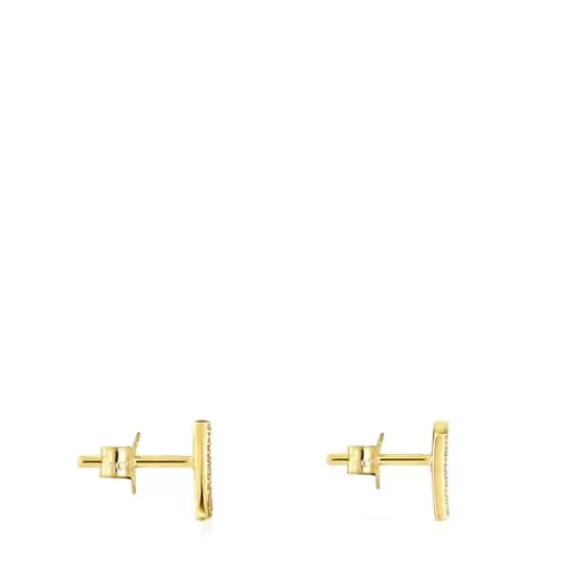 Online Gold Good Vibes mini cornucopia Earrings with Diamonds Gold Earrings