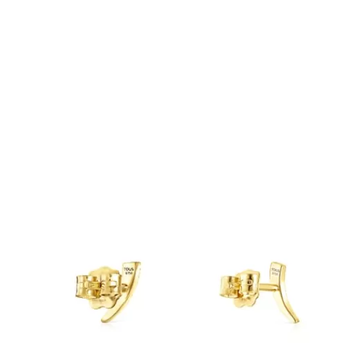 Online Gold Good Vibes mini cornucopia Earrings with Diamonds Gold Earrings