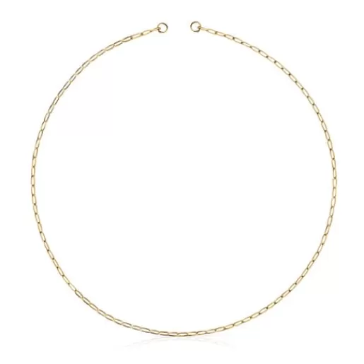 Outlet Hold Oval short Necklace with 18kt gold plating over silver Silver Necklaces