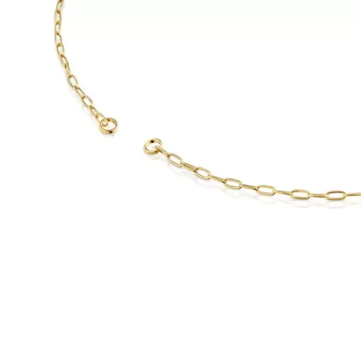 Outlet Hold Oval short Necklace with 18kt gold plating over silver Silver Necklaces
