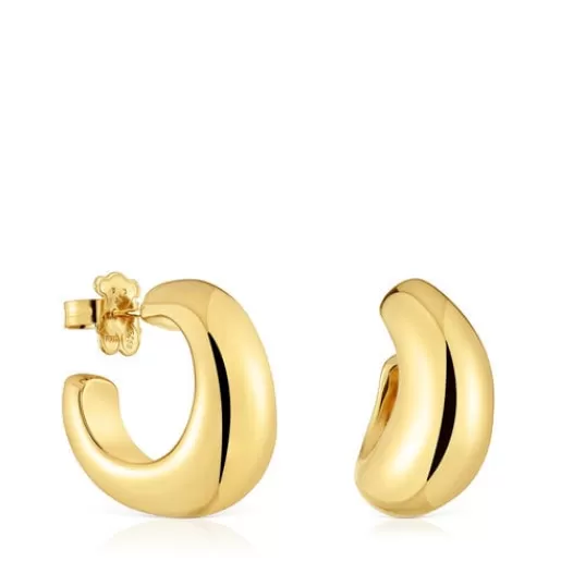 Sale Hoop earrings with 18kt gold plating over silver Galia Basics Silver Earrings | Hoop Earrings
