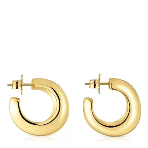 Sale Hoop earrings with 18kt gold plating over silver Galia Basics Silver Earrings | Hoop Earrings