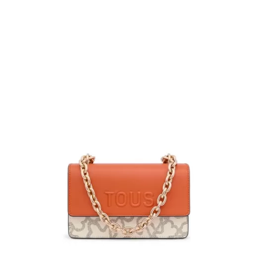 Shop Kaos Icon small beige and black Crossbody bag with flap Crossbody Bags
