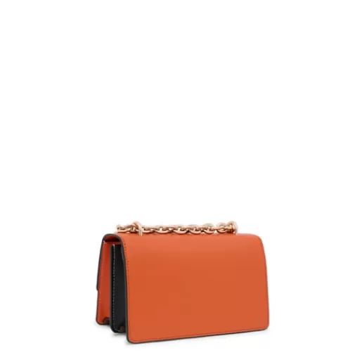 Shop Kaos Icon small beige and black Crossbody bag with flap Crossbody Bags