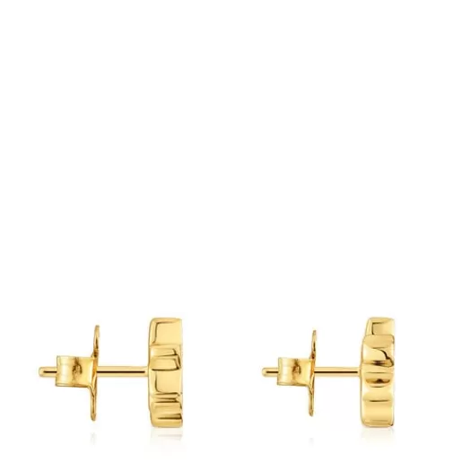Sale 18kt gold plating over silver Climber earrings with diamonds 1950 Silver Earrings