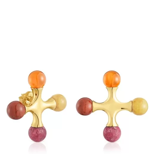 Shop 18kt gold plating over silver Earrings with gemstones X LEA COLOMBO Silver Earrings