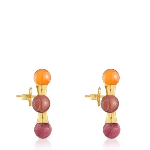 Shop 18kt gold plating over silver Earrings with gemstones X LEA COLOMBO Silver Earrings