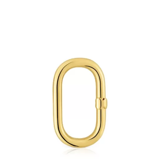 Shop Large Ring with 18kt gold plating over silver Hold Oval Silver Pendants