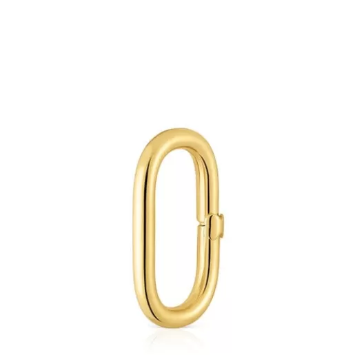Shop Large Ring with 18kt gold plating over silver Hold Oval Silver Pendants
