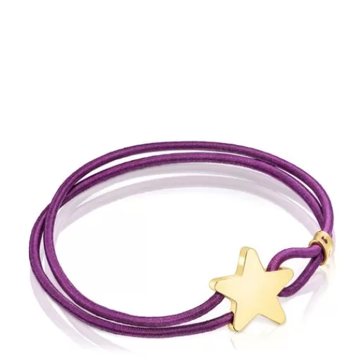 Online Lilac-colored elastic Sweet Dolls Bracelet with silver vermeil star Kids Silver Bracelets | Cord And Thread Bracelets