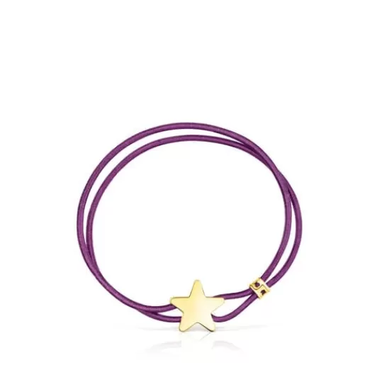 Online Lilac-colored elastic Sweet Dolls Bracelet with silver vermeil star Kids Silver Bracelets | Cord And Thread Bracelets