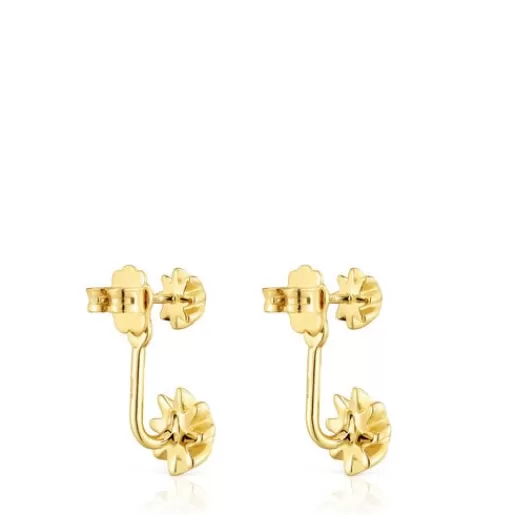 New Long double Earrings with 18kt gold plating over silver and gemstones Galia Silver Earrings