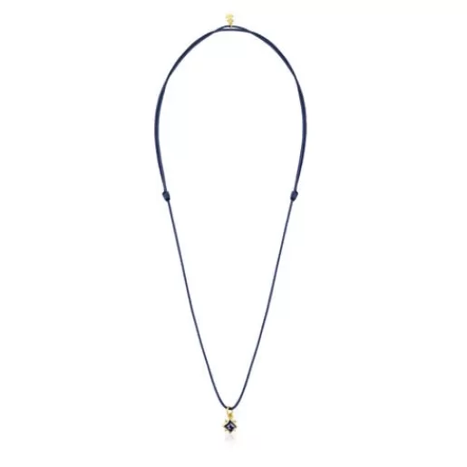 Cheap Magic Nature Necklace with iolite and blue cord Silver Necklaces | Long Necklaces