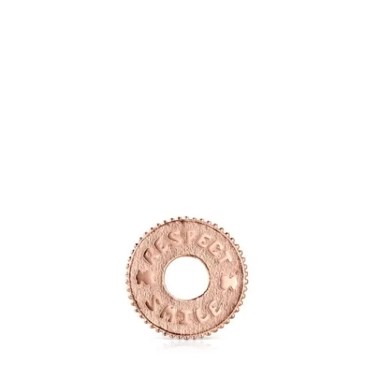 Cheap Medallions Respect & Smile disc Pendant in Rose Silver Vermeil Silver Pendants