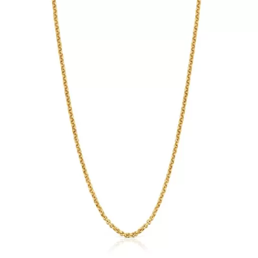 Outlet Medium Chain with 18kt gold plating over silver and balls measuring 50 cm Chain Kids Silver Necklaces | Jewelry
