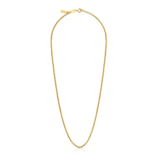 Outlet Medium Chain with 18kt gold plating over silver and balls measuring 50 cm Chain Kids Silver Necklaces | Jewelry