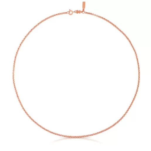 Clearance Medium Chain with 18kt rose-gold plating over silver measuring 50 cm Hand Kids Silver Necklaces | Jewelry