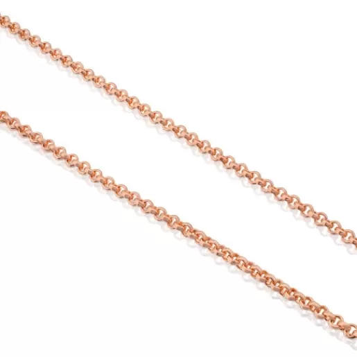 Clearance Medium Chain with 18kt rose-gold plating over silver measuring 50 cm Hand Kids Silver Necklaces | Jewelry