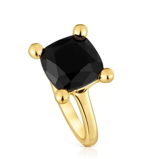 Shop Medium 18kt gold plating over silver and onyx Ring Color Black Medium Rings