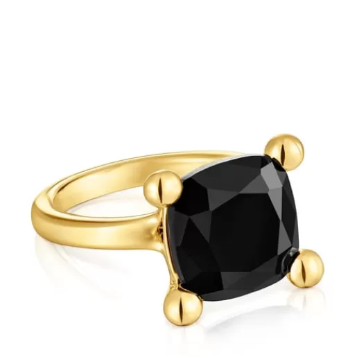 Shop Medium 18kt gold plating over silver and onyx Ring Color Black Medium Rings