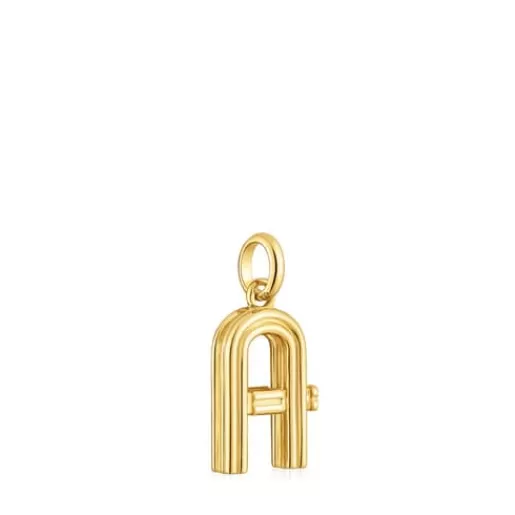 Sale Medium 18kt gold plating over silver letter A Pendant Alphabet Silver Pendants | Medium Pendants