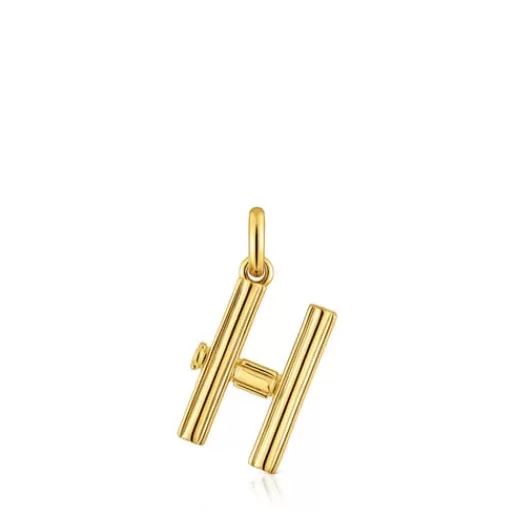New Medium 18kt gold plating over silver letter H Pendant Alphabet Silver Pendants | Medium Pendants