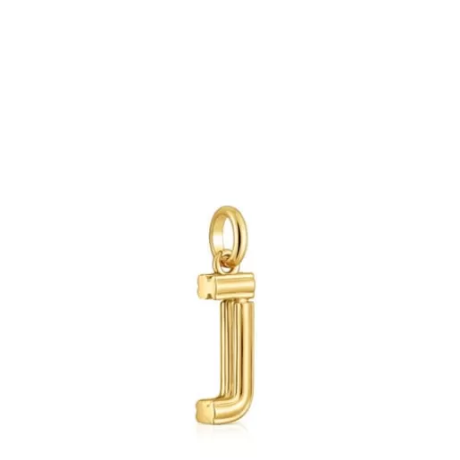 Cheap Medium 18kt gold plating over silver letter J Pendant Alphabet Silver Pendants | Medium Pendants