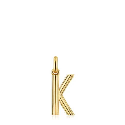Cheap Medium 18kt gold plating over silver letter K Pendant Alphabet Silver Pendants | Medium Pendants