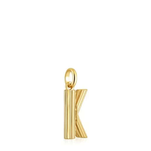 Cheap Medium 18kt gold plating over silver letter K Pendant Alphabet Silver Pendants | Medium Pendants