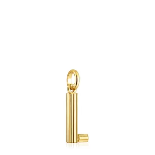 Clearance Medium 18kt gold plating over silver letter L Pendant Alphabet Silver Pendants | Medium Pendants