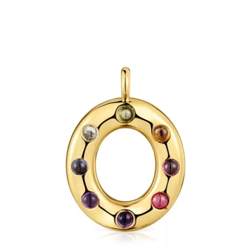 Shop Medium Pendant with 18kt gold plating over silver and gemstones Sugar Party Silver Pendants