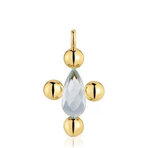 Cheap Medium Pendant with 18kt gold plating over silver and topaz Sugar Party Silver Pendants