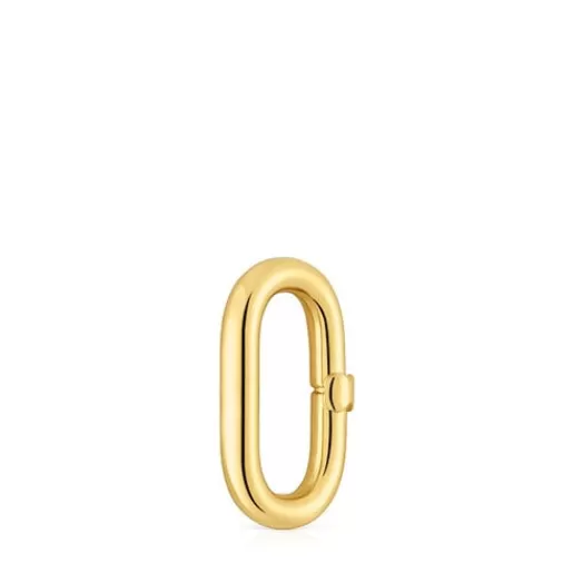Clearance Medium Ring with 18kt gold plating over silver Hold Oval Silver Pendants | Medium Pendants