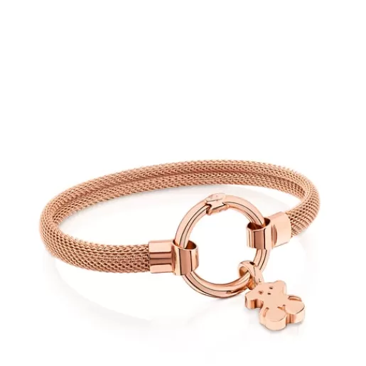 Clearance Medium Rose Vermeil Silver and Steel Hold Bracelet 1,15cm Silver Bracelets | Bangle Bracelets