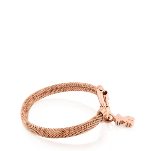 Clearance Medium Rose Vermeil Silver and Steel Hold Bracelet 1,15cm Silver Bracelets | Bangle Bracelets