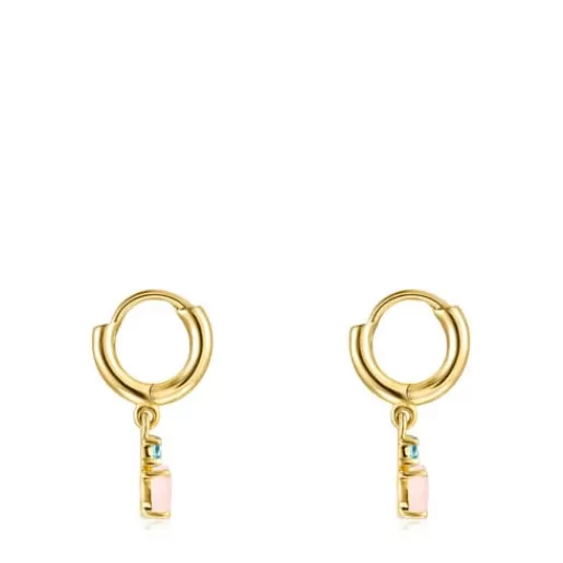 Outlet Mini Ivette short Earrings in with Opal and Topaz Gold Earrings | Hoop Earrings