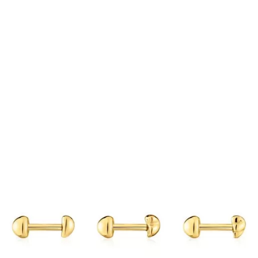 Cheap Pack of Balloon Ear piercings in gold-colored IP steel Small Earrings | Ear Piercing