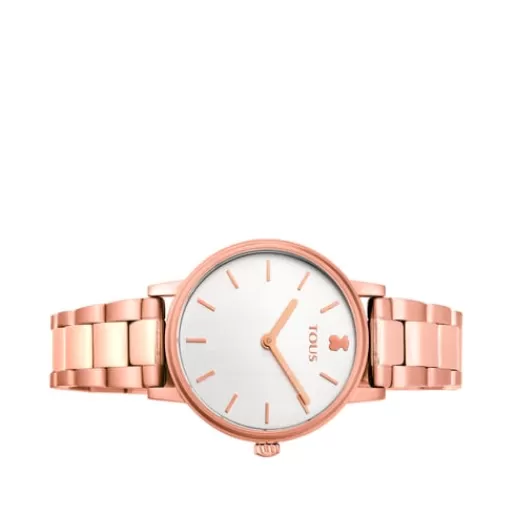Sale Pink IP Rond Color Watch with green-gradient zirconias For Her | Analog Watches